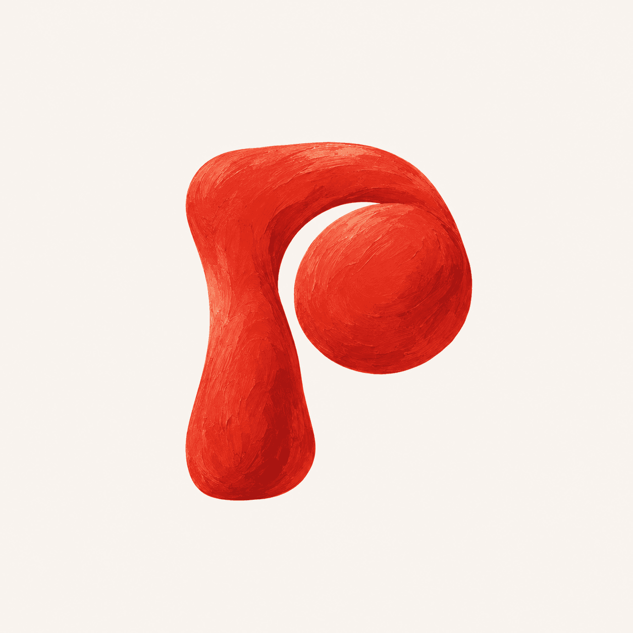 Pastil’s mark: a red P, painted